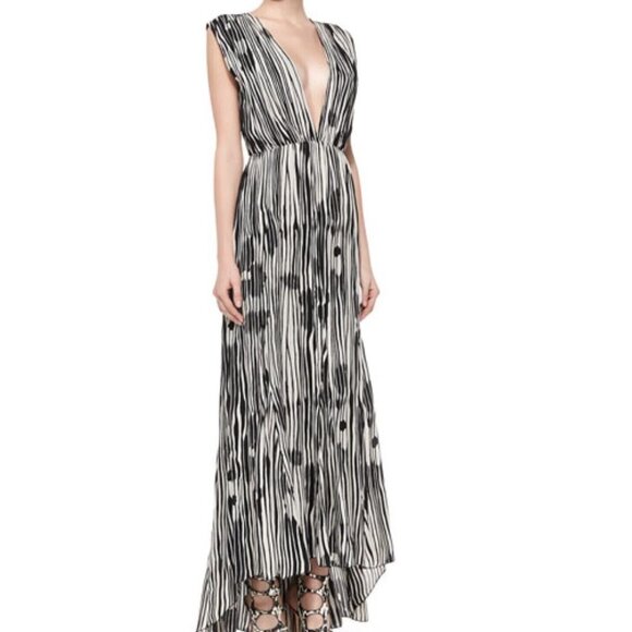 NWOT Alice + Olivia Lexa Plunge Maxi Dress - Picture 7 of 13